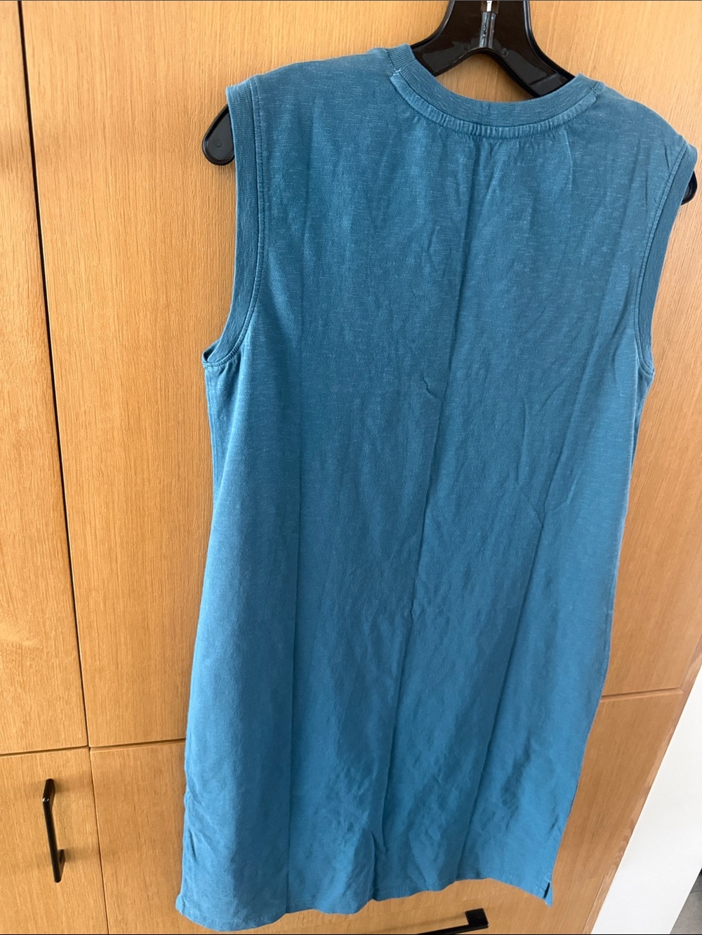 Pact Organic Soft-Slub Essential Muscle Tee Dress Color Deep Aqua Size Small - Picture 6 of 6